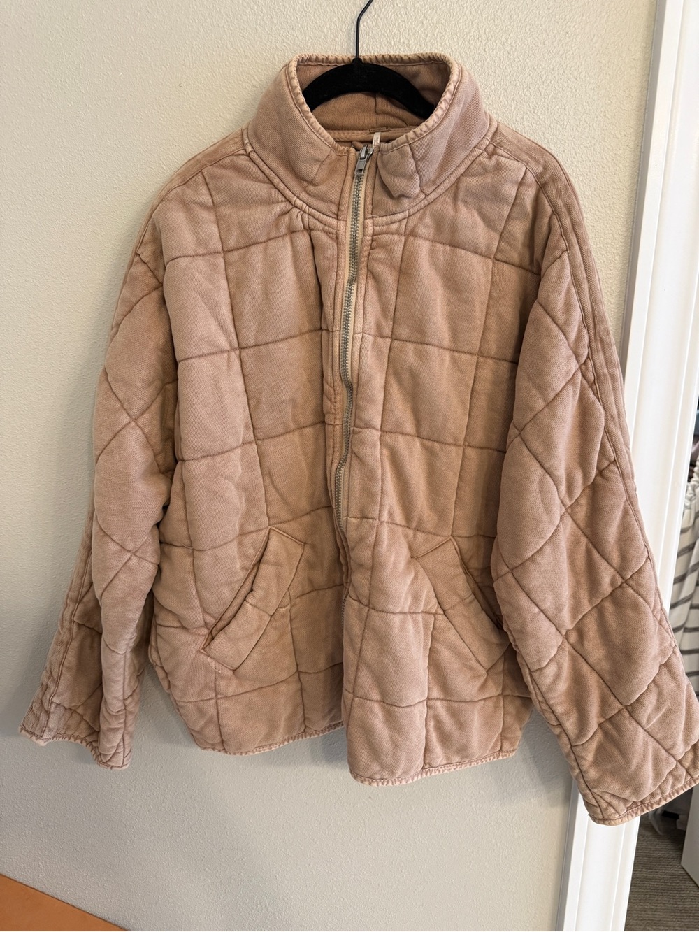 Free People Dolman Quilted Jacket in Blush